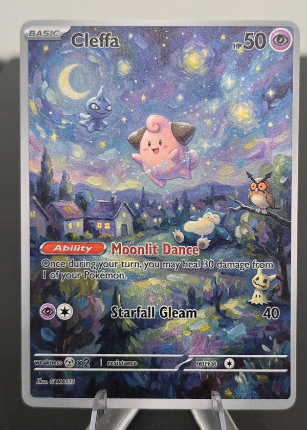 Cleffa fan art card — dreamy starry custom full art (non-TCG) - SEIM COLLECTS