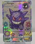 Gengar fan art card — hand-drawn rainbow holo custom card (non-TCG) - SEIM COLLECTS