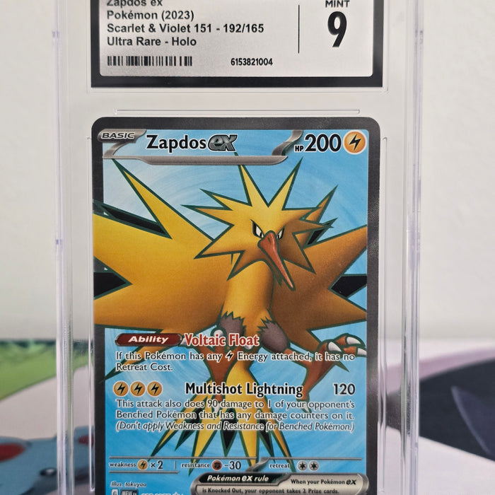 Zapdos ex #192/165 — Pokémon 151 — CGC 9 Mint