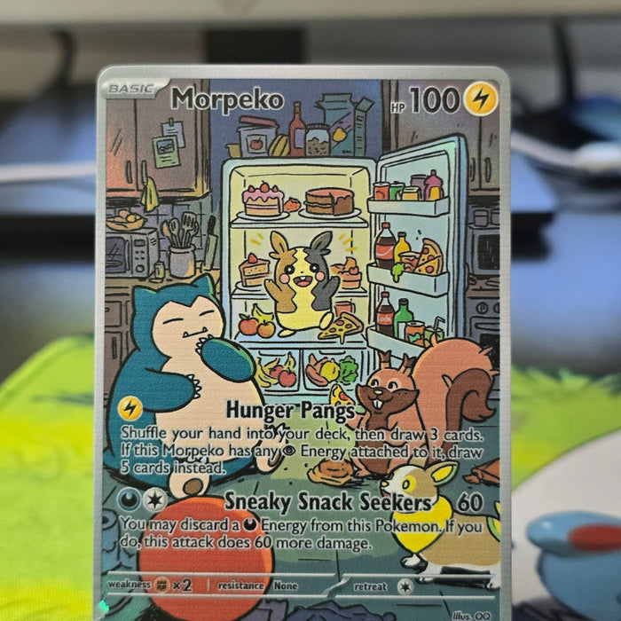 Morpeko Fan Art Card — Hunger Pangs Fridge Raid (Unofficial, Non-TCG)