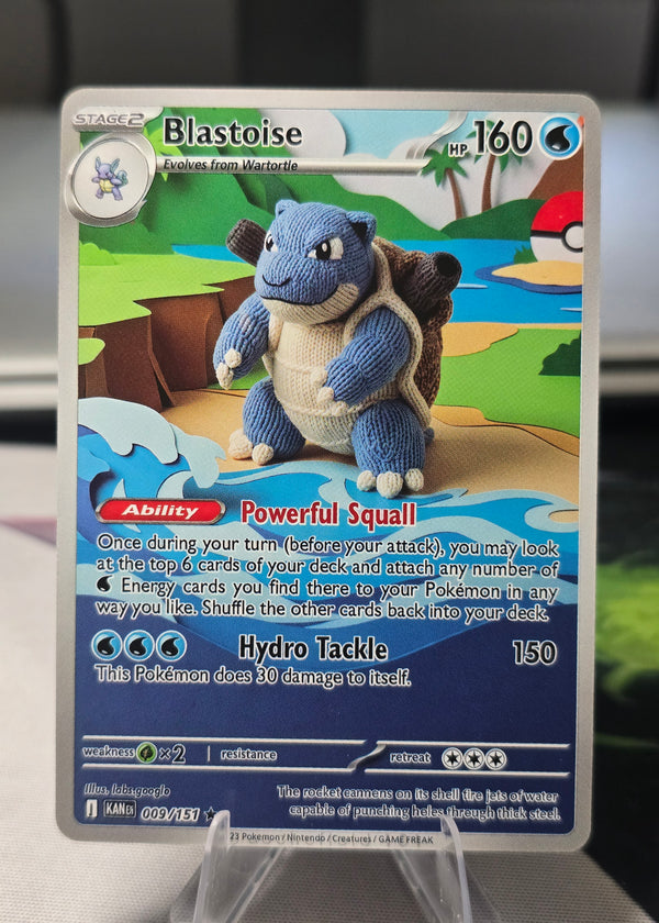 Blastoise Fan Art Card — Crochet Plush (Unofficial, Non-TCG)