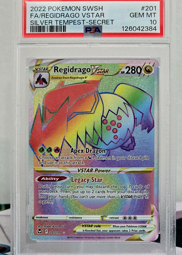 Regidrago VSTAR #201/195 Full Art — Silver Tempest (2022) — PSA 10 Gem Mint