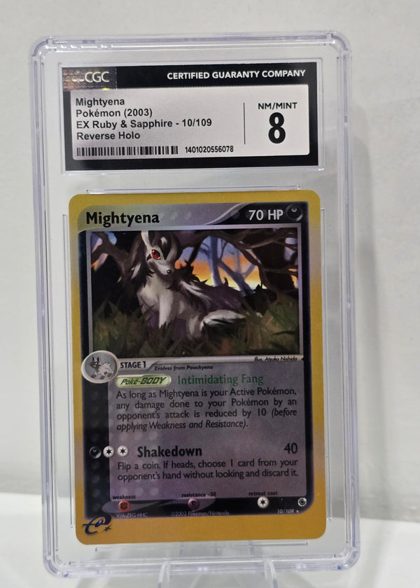 Mightyena #10/109 — EX Ruby & Sapphire — CGC 8 NM-Mint