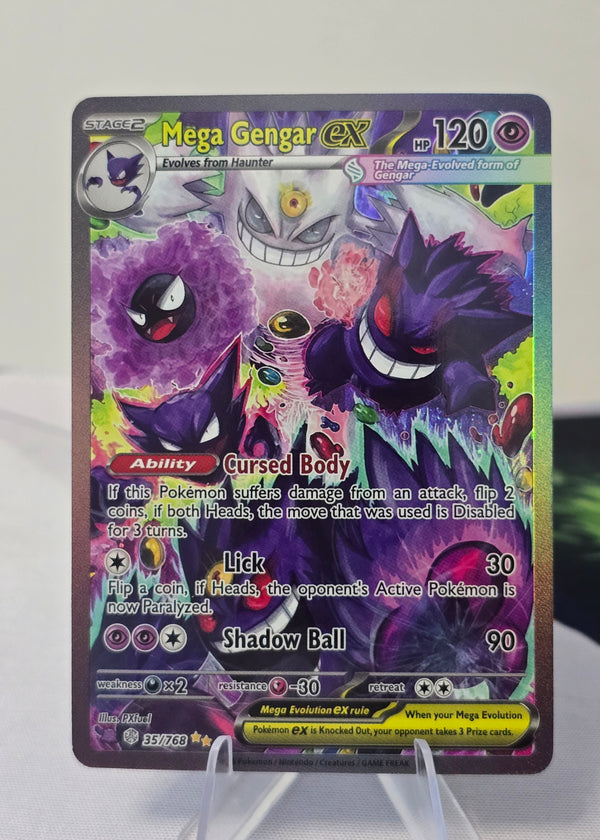 Mega Gengar ex fan art card — haunted graveyard (non-TCG) - SEIM COLLECTS