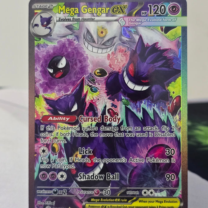 Mega Gengar ex fan art card — haunted graveyard (non-TCG) - SEIM COLLECTS