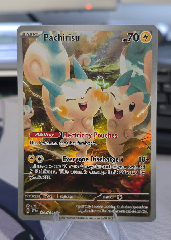 Pachirisu #208/198 Scarlet & Violet Illustration Rare card - SEIM COLLECTS