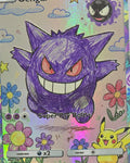 Gengar fan art card — hand-drawn rainbow holo custom card (non-TCG) - SEIM COLLECTS