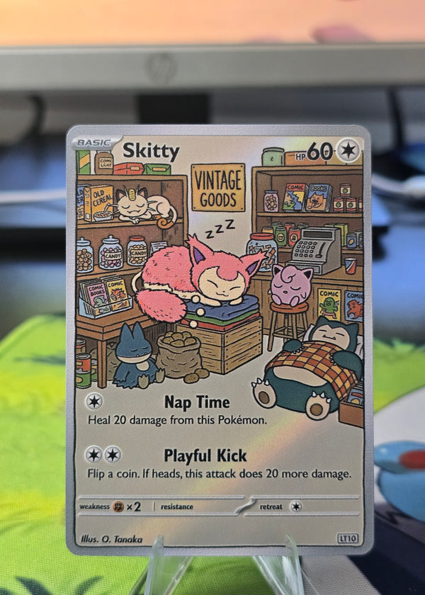 Skitty Fan Art Card — Vintage Goods Nap Time (Unofficial, Non-TCG)