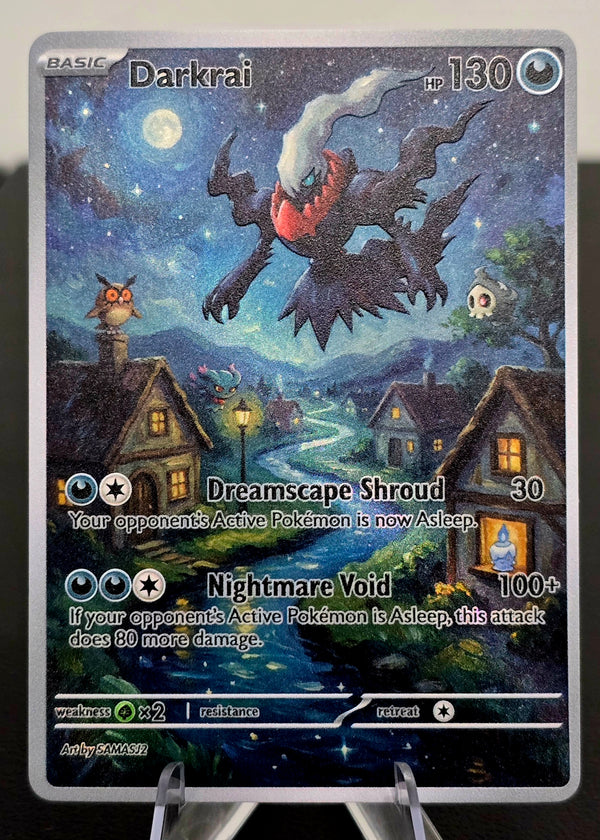 Darkrai Fan Art Card — Starry Night Style (Unofficial, Non-TCG)