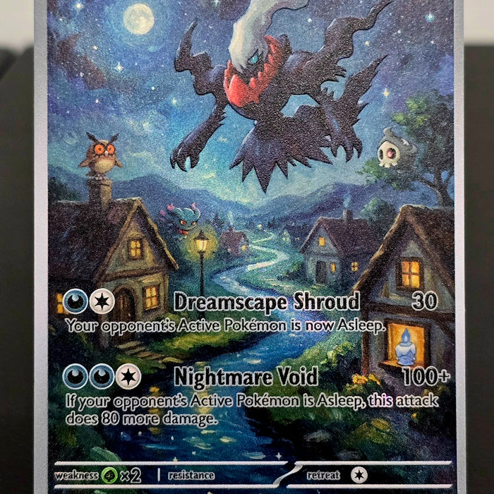 Darkrai Fan Art Card — Starry Night Style (Unofficial, Non-TCG)