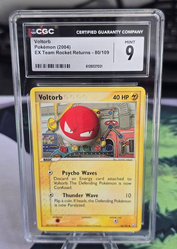 Voltorb #80/109 — EX Team Rocket Returns (2004) — CGC 9 Mint
