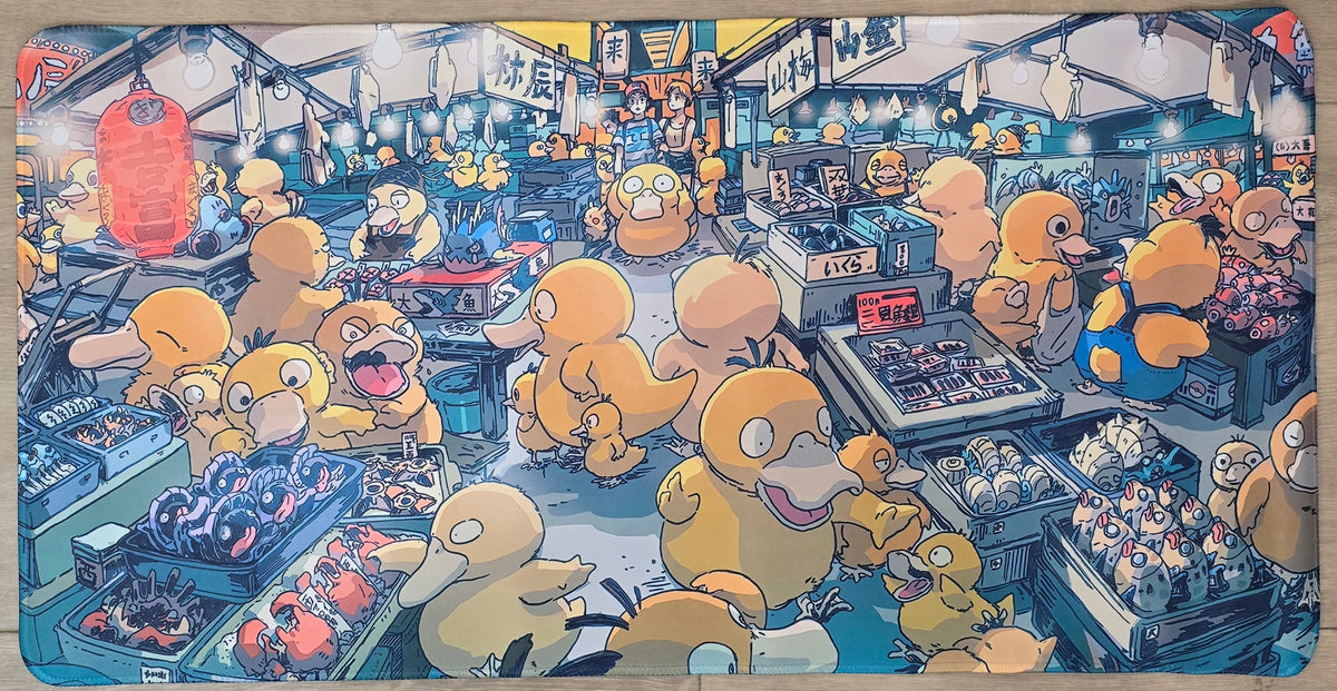 Psyduck Playmat — Starry Night Style (Unofficial, Non-TCG)
