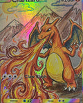 Charizard fan art card — hand-drawn rainbow holo custom card (non-TCG) - SEIM COLLECTS