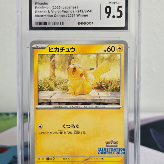 Pikachu #242/SV-P — Japanese Illustration Contest 2024 Winner Promo — CGC 9.5 Mint+