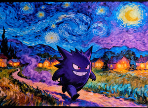 Gengar Starry Night playmat — custom stitched-edge play mat 23.6x11.8 - SEIM COLLECTS