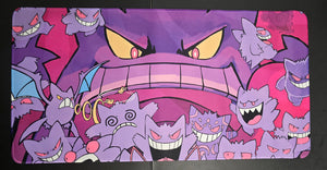 Gengar custom fan-art playmat — stitched-edge cloth TCG play mat, 23.6 x 11.8 in - SEIM COLLECTS
