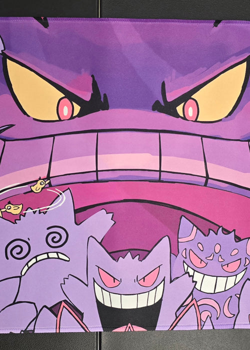 Gengar custom fan-art playmat — stitched-edge cloth TCG play mat, 23.6 x 11.8 in - SEIM COLLECTS