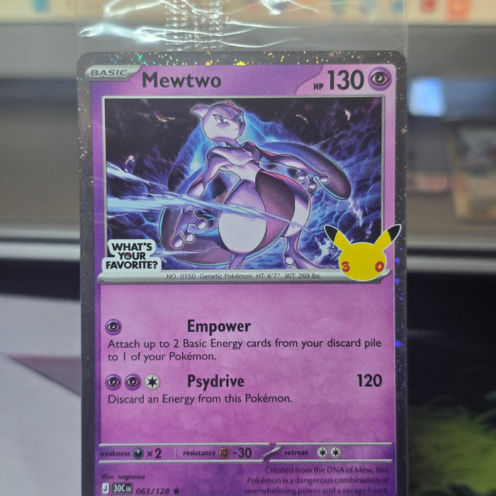 Pokémon TCG: Mewtwo #063/128 — 30th Celebration, What's Your Favorite? Stamp (2026) — Sealed, Near Mint