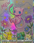 Mew fan art card — hand-drawn rainbow holo Dream World custom card (non-TCG) - SEIM COLLECTS