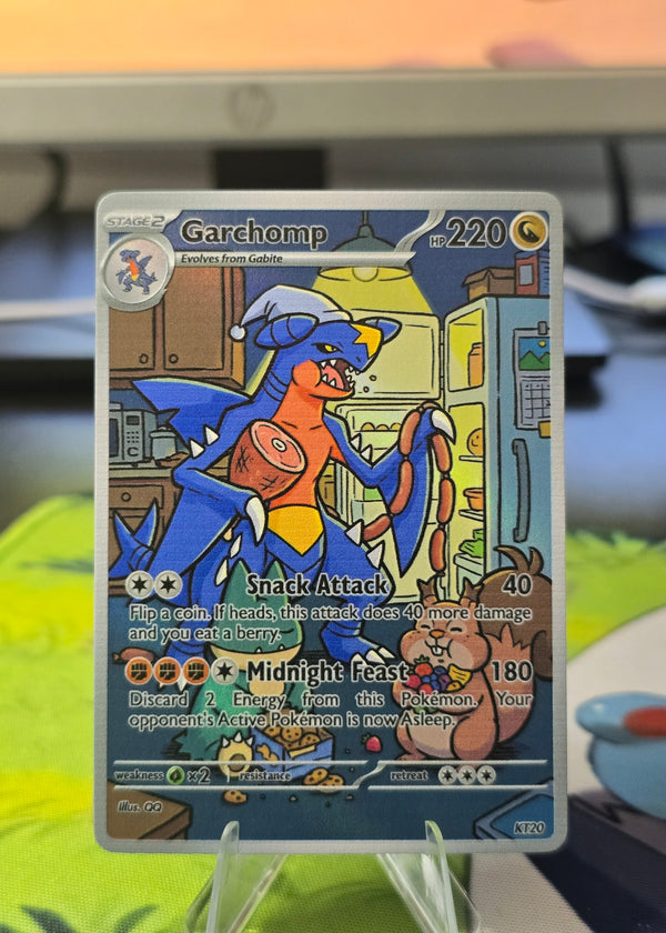 Garchomp Fan Art Card — Midnight Feast Snack Attack (Unofficial, Non-TCG)