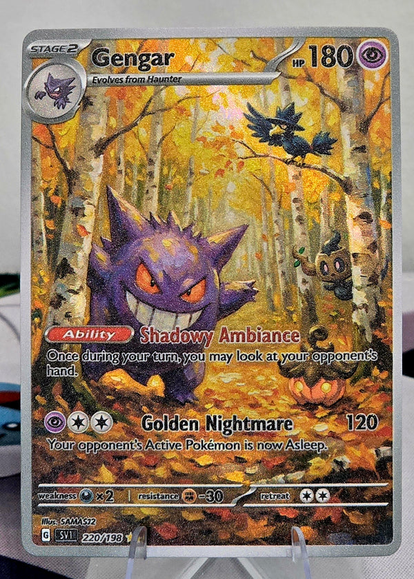 Gengar Fan Art Card — Autumn Forest Series (Unofficial, Non-TCG)