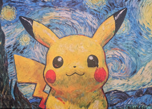 Pikachu Playmat — Starry Night Style (Unofficial, Non-TCG)