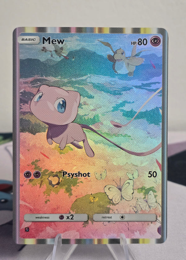 Mew Fan Art Card — Pastel Meadow (Unofficial, Non-TCG)