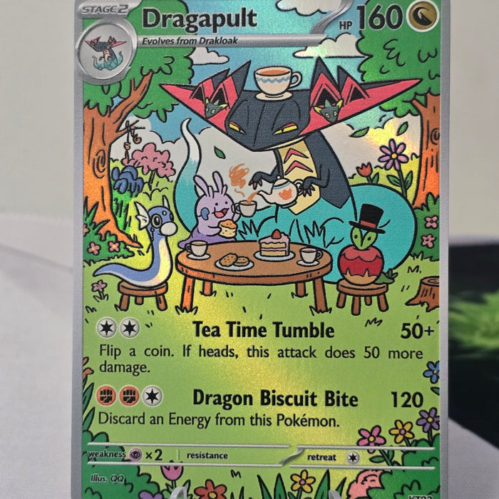Dragapult fan art card — fancy tea party (non-TCG) - SEIM COLLECTS