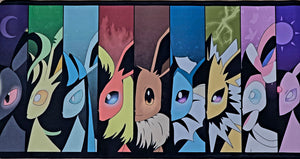 Eeveelutions Playmat — Color Block Panel Style