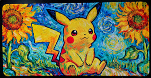 Pikachu Starry Night sunflowers playmat, Van Gogh fan art (non-TCG) - SEIM COLLECTS