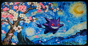 Gengar Starry Night sakura playmat, Van Gogh fan art (non-TCG) - SEIM COLLECTS