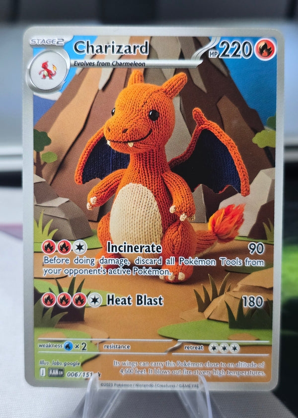 Charizard Fan Art Card — Crochet Plush (Unofficial, Non-TCG)