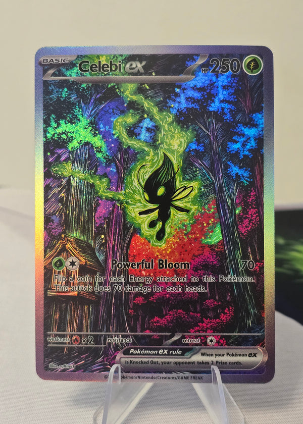 Celebi ex fan art card — neon forest (non-TCG) - SEIM COLLECTS