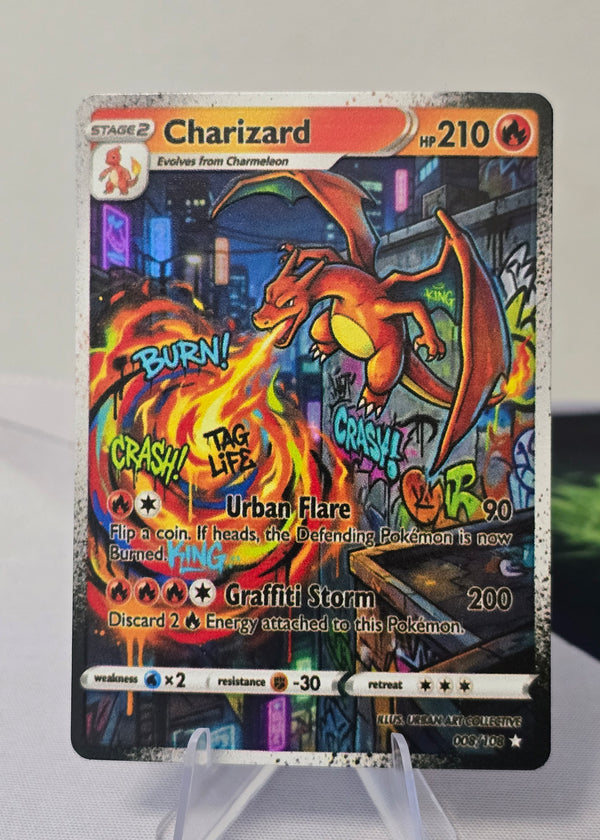 Charizard fan art card — street storm graffiti (non-TCG) - SEIM COLLECTS