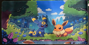 Umbreon & Eevee playmat — custom stitched-edge play mat 23.6x11.8 - SEIM COLLECTS