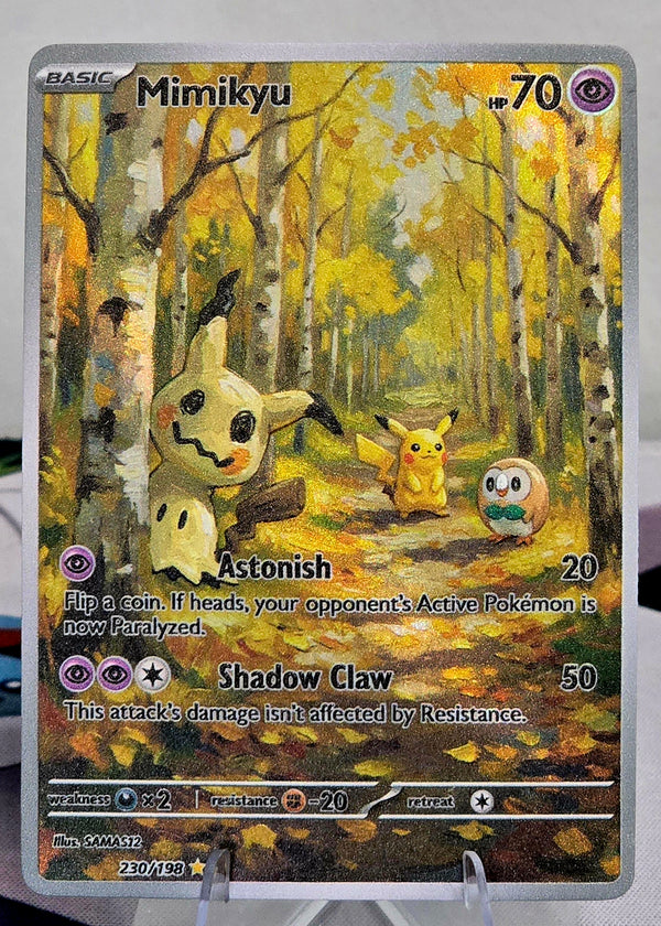 Mimikyu Fan Art Card — Autumn Forest Series (Unofficial, Non-TCG)
