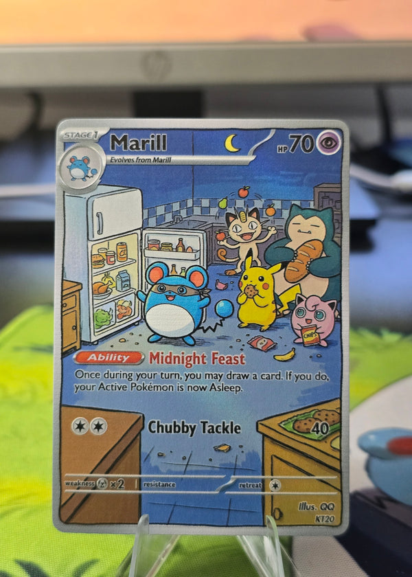 Marill Fan Art Card — Midnight Feast Kitchen Raid (Unofficial, Non-TCG)