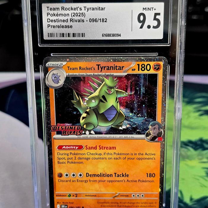 Team Rocket's Tyranitar 096/182 Destined Rivals Prerelease CGC 9.5 - SEIM COLLECTS