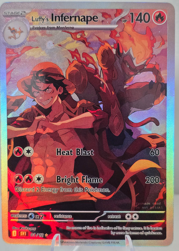 Luffy's Infernape fan art card — anime crossover (non-TCG) - SEIM COLLECTS
