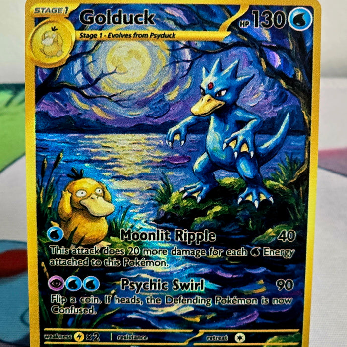Golduck fan art card — Starry Night series (non-TCG) - SEIM COLLECTS