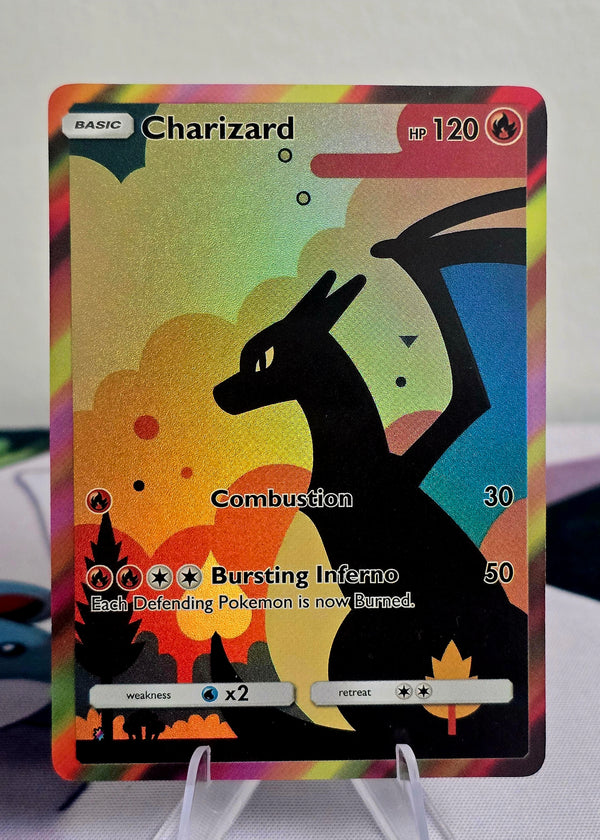 Charizard fan art card — sunset silhouette (non-TCG) - SEIM COLLECTS
