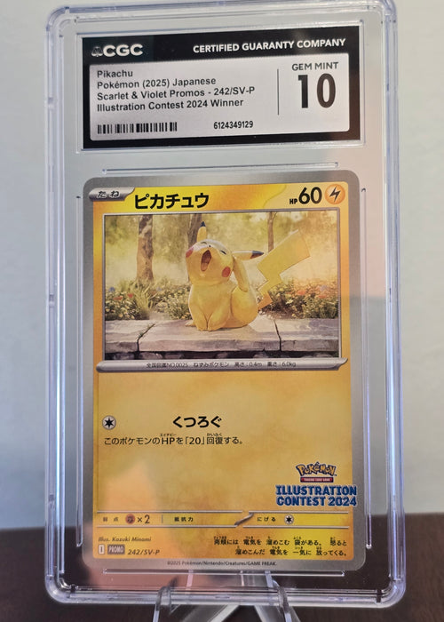 Pikachu 242/SV-P CGC 10 - Pokemon Japanese Illustration Contest Promo