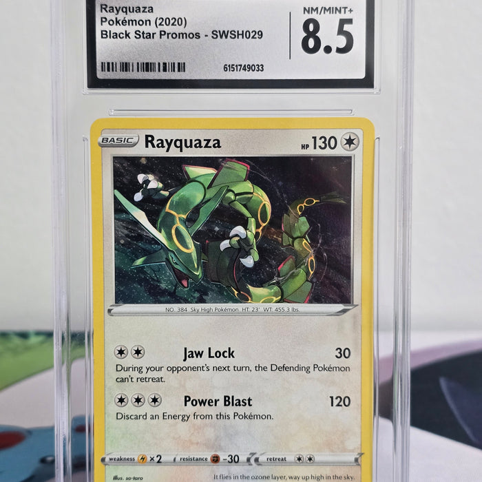 Rayquaza #SWSH029 — Sword & Shield Black Star Promo — CGC 8.5 NM-Mint+