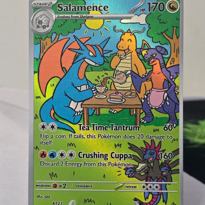 Salamence fan art card — dragon tea party (non-TCG) - SEIM COLLECTS
