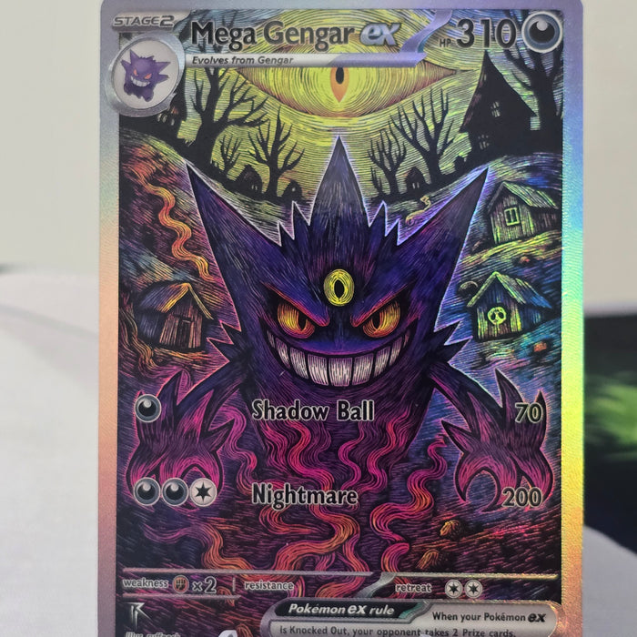 Mega Gengar ex fan art card — haunted forest (non-TCG) - SEIM COLLECTS