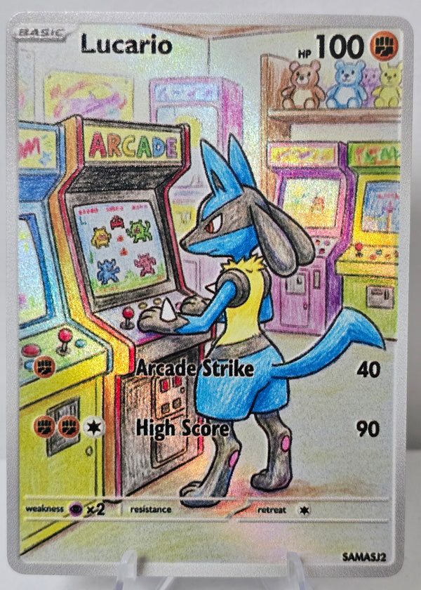 Lucario fan art card — arcade series (non-TCG) - SEIM COLLECTS