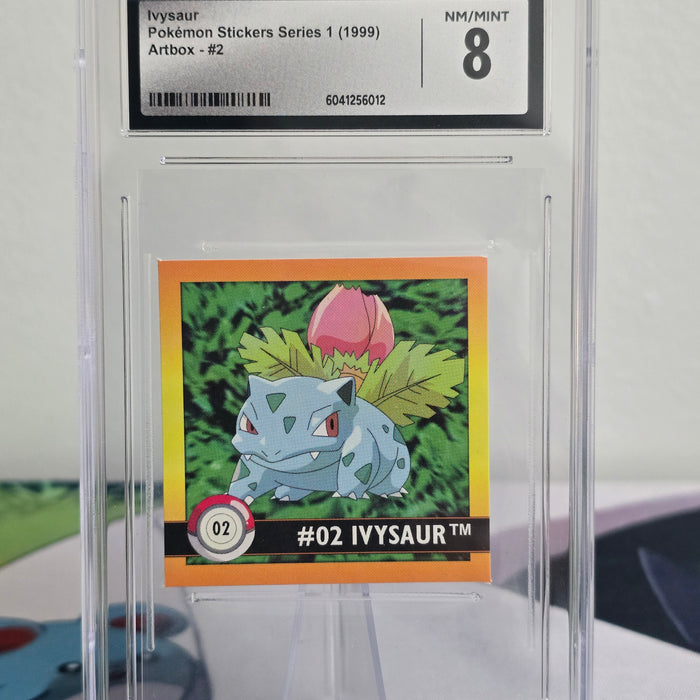 1999 Ivysaur #2 — Artbox Pokémon Stickers Series 1 — CGC 8 NM-Mint