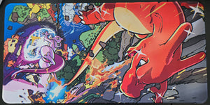 Charizard vs Mewtwo battle playmat, fan art (non-TCG) - SEIM COLLECTS
