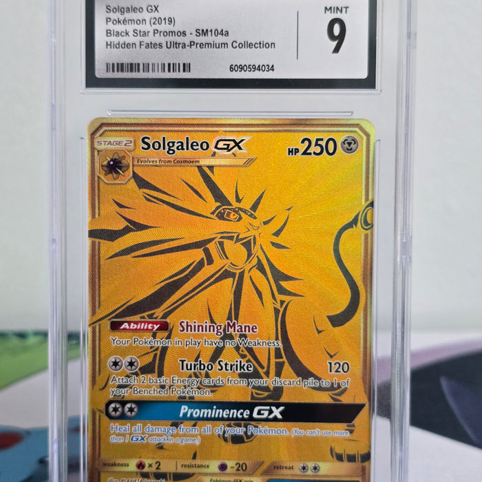 Solgaleo GX #SM104a — Hidden Fates Black Star Promo — CGC 9 Mint