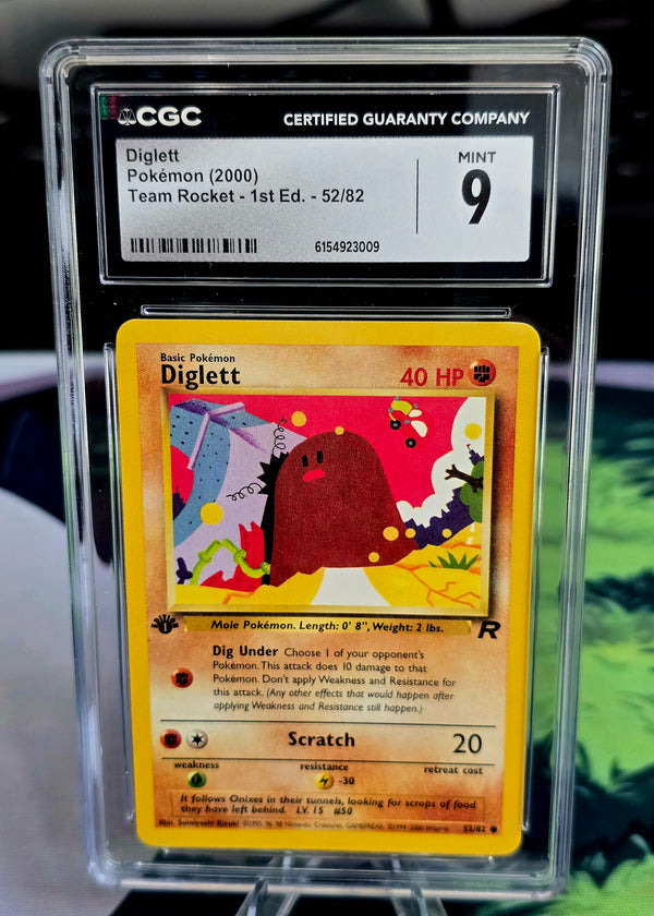 Diglett 52/82 1st Edition Team Rocket CGC 9 - SEIM COLLECTS